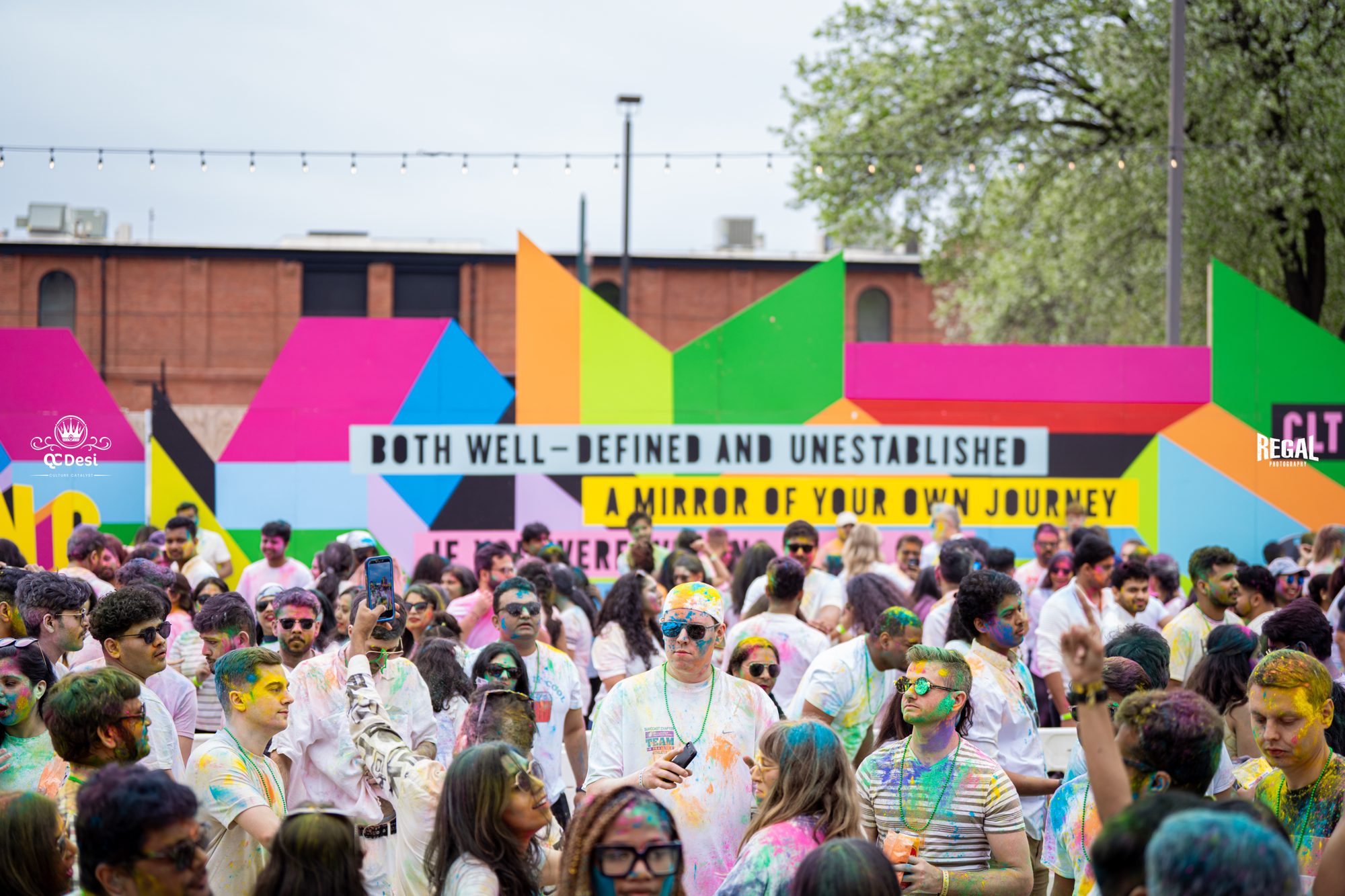 QCDesi event photo: queen city holi crowd wide
