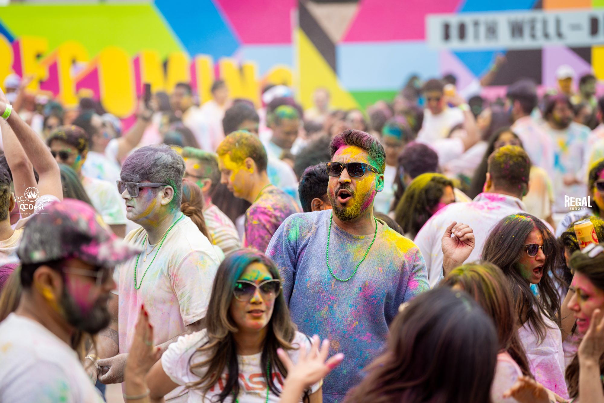 QCDesi event photo: queen city holi crowd
